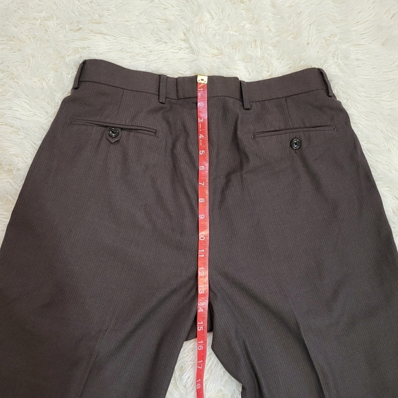 Roundtree & Yorke Easy Care Men Business Casual Wide Leg Brown Pants Size 34Wx30 - Picture 4 of 8